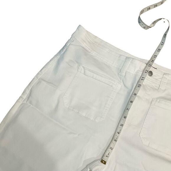 Buffalo David Britton Women's Wide Leg Crop Stretch White Pant Size 22 NWT - Picture 4 of 9